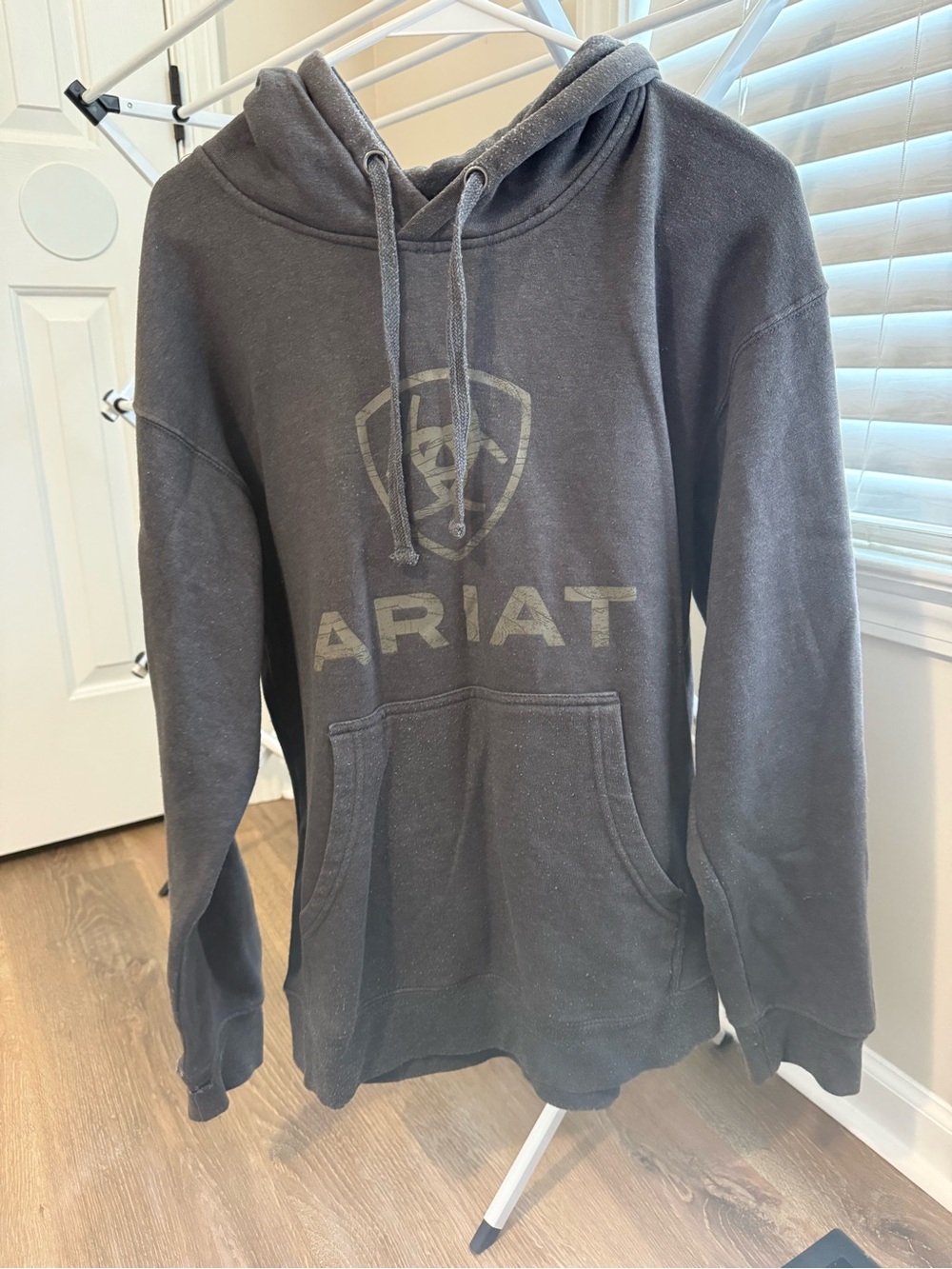 Ariat Men's Charcoal Zip-Up Hoodie with Logo